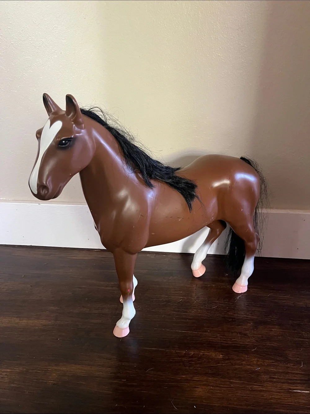 Our Generation Brown & White Toy Horse with Black Mane - Kids Toy